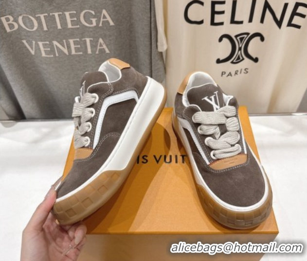 Best Product Louis Vuitton LV Tilted Sneakers in Suede Grey 2026 1AJTJ9