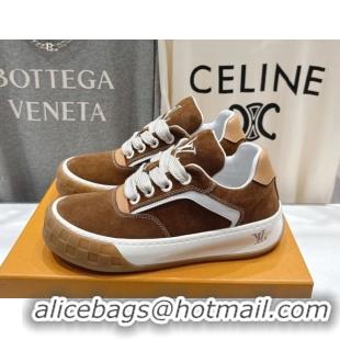 Most Popular Louis Vuitton LV Tilted Sneakers in Suede Tan 2026 1AJTJ9