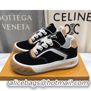 Good Quality Louis Vuitton LV Tilted Sneakers in Suede Black 2026 1AJTJ9