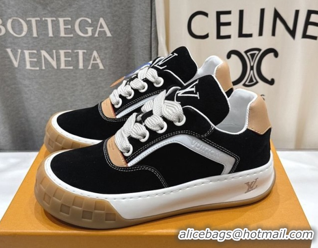 Good Quality Louis Vuitton LV Tilted Sneakers in Suede Black 2026 1AJTJ9