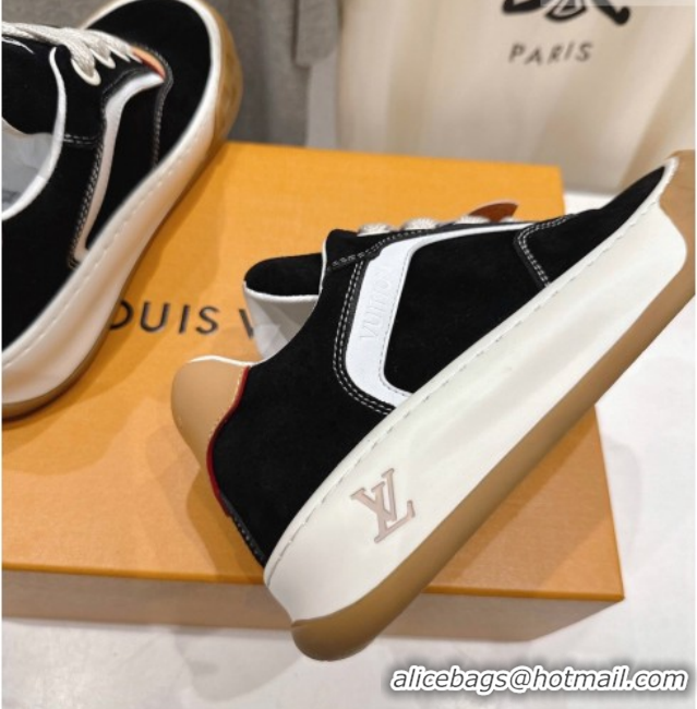 Good Quality Louis Vuitton LV Tilted Sneakers in Suede Black 2026 1AJTJ9