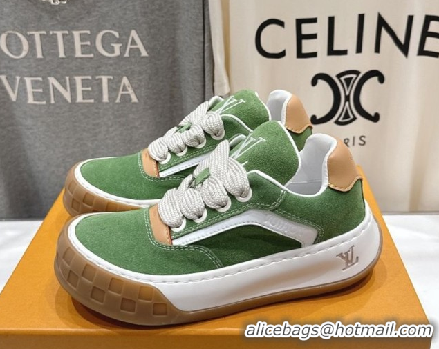 Cheap Price Louis Vuitton LV Tilted Sneakers in Suede Green 2026 1AJTJ9