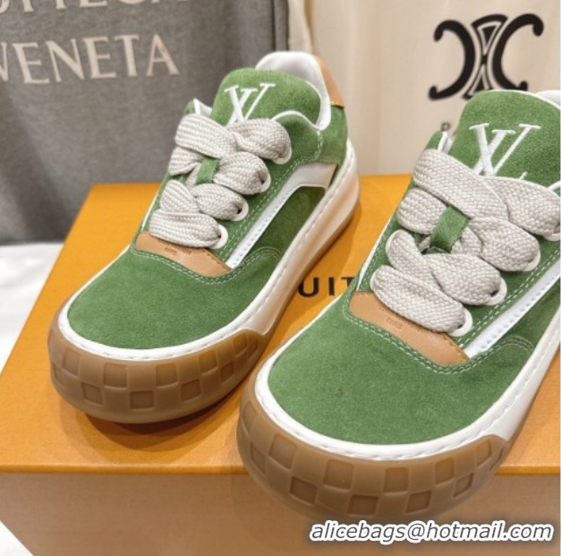 Cheap Price Louis Vuitton LV Tilted Sneakers in Suede Green 2026 1AJTJ9
