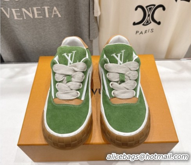 Cheap Price Louis Vuitton LV Tilted Sneakers in Suede Green 2026 1AJTJ9