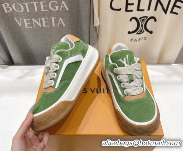 Cheap Price Louis Vuitton LV Tilted Sneakers in Suede Green 2026 1AJTJ9