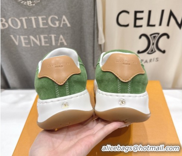 Cheap Price Louis Vuitton LV Tilted Sneakers in Suede Green 2026 1AJTJ9