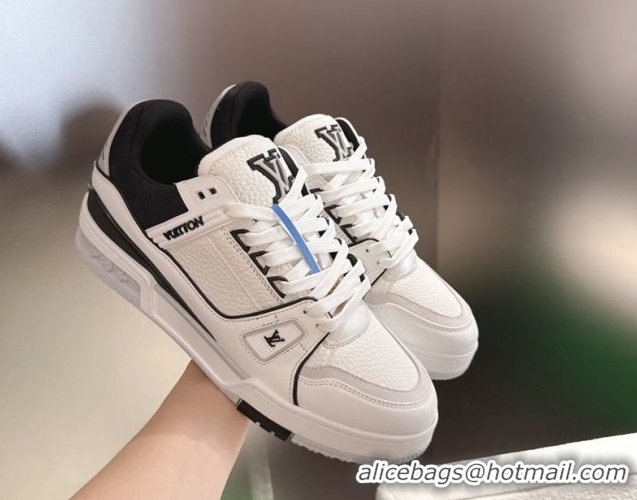 Good Product Louis Vuitton Men's LV Trainer Sneakers in Calfskin Leather White/Black 2026 0303109