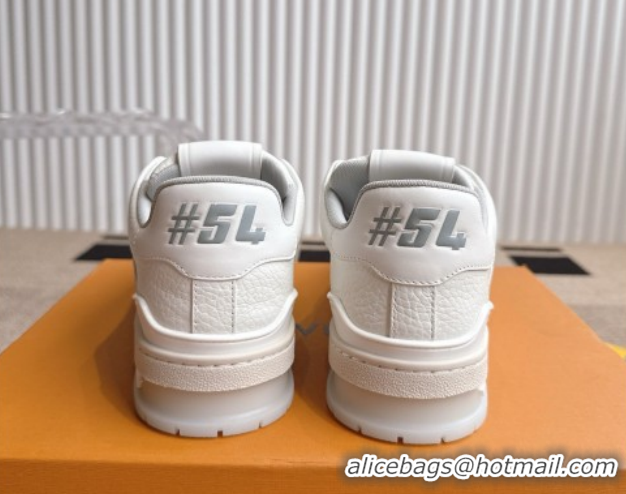 Unique Style Louis Vuitton LV Trainer Sneakers in Grained Leather White 2 2026 1A8WAZ 0303117