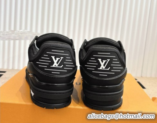 Best Product Louis Vuitton LV Trainer Sneakers in Grained and Calf Leather Black 2026 1AARES 303121