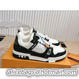 Good Looking Louis Vuitton LV Trainer Sneakers in Monogram Denim and Grained Leather White/Black 2026 1A9JGF 0303120