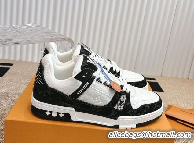 Good Looking Louis Vuitton LV Trainer Sneakers in Monogram Denim and Grained Leather White/Black 2026 1A9JGF 0303120
