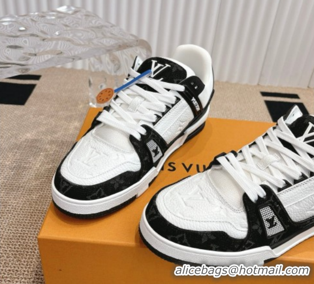 Good Looking Louis Vuitton LV Trainer Sneakers in Monogram Denim and Grained Leather White/Black 2026 1A9JGF 0303120