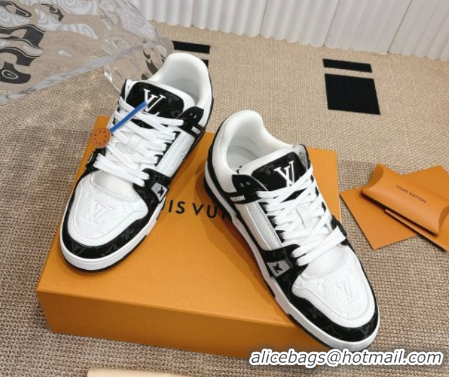 Good Looking Louis Vuitton LV Trainer Sneakers in Monogram Denim and Grained Leather White/Black 2026 1A9JGF 0303120