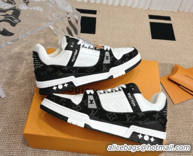 Good Looking Louis Vuitton LV Trainer Sneakers in Monogram Denim and Grained Leather White/Black 2026 1A9JGF 0303120