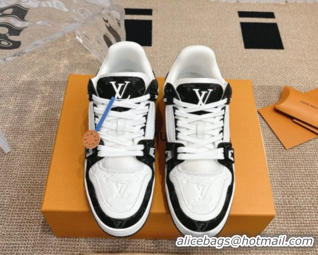 Good Looking Louis Vuitton LV Trainer Sneakers in Monogram Denim and Grained Leather White/Black 2026 1A9JGF 0303120