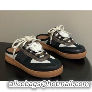 Grade Quality Louis Vuitton Lous Open Back Sneaker Mules in Canvas Black 2026 1AICF5