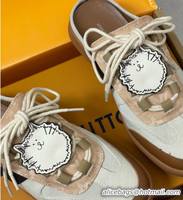 Good Quality Louis Vuitton Lous Open Back Sneaker Mules in Canvas White 2026 1AICF5