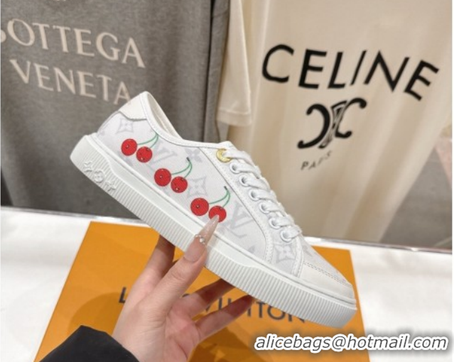 Most Popular Louis Vuitton LV x TM LV Lagoon Sneakers in Monogram Canvas and Red Cherry White 2026 1AHKYU