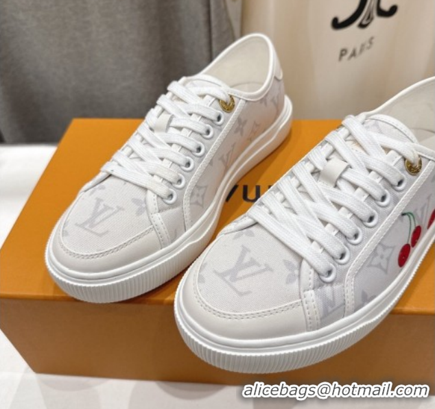 Most Popular Louis Vuitton LV x TM LV Lagoon Sneakers in Monogram Canvas and Red Cherry White 2026 1AHKYU