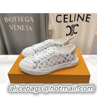 Stylish Louis Vuitton LV x TM LV Lagoon Sneakers in Monogram Multicolore Canvas White 2026 1AJKBL