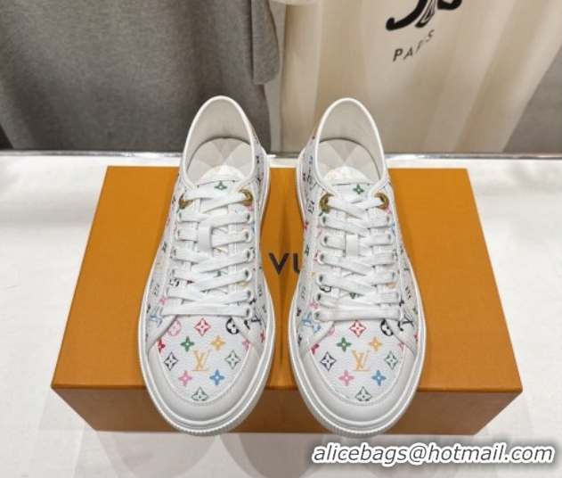 Stylish Louis Vuitton LV x TM LV Lagoon Sneakers in Monogram Multicolore Canvas White 2026 1AJKBL