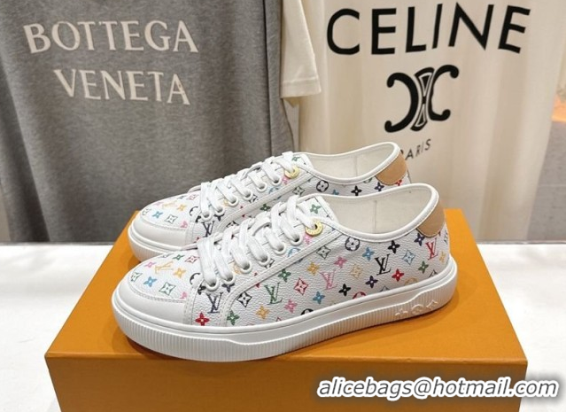 Stylish Louis Vuitton LV x TM LV Lagoon Sneakers in Monogram Multicolore Canvas White 2026 1AJKBL