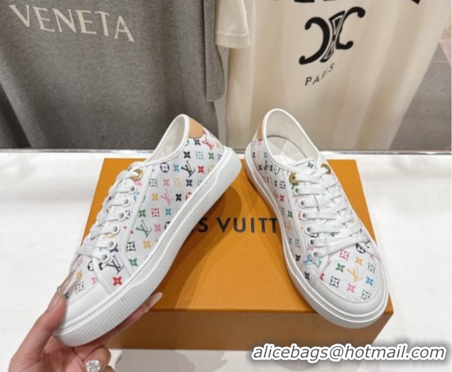 Stylish Louis Vuitton LV x TM LV Lagoon Sneakers in Monogram Multicolore Canvas White 2026 1AJKBL