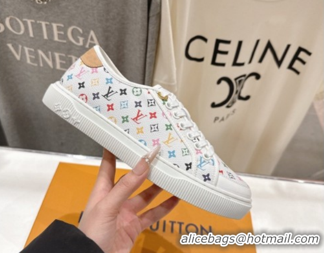 Stylish Louis Vuitton LV x TM LV Lagoon Sneakers in Monogram Multicolore Canvas White 2026 1AJKBL