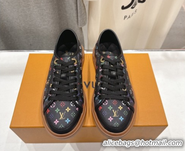 Luxury Louis Vuitton LV x TM LV Lagoon Sneakers in Monogram Multicolore Canvas Black 2026 1AJKBL