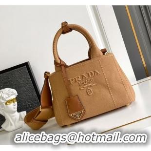 Trendy Design Prada Jardiniere Linen Blend Mini Handbag 1BA038 Brown 2025
