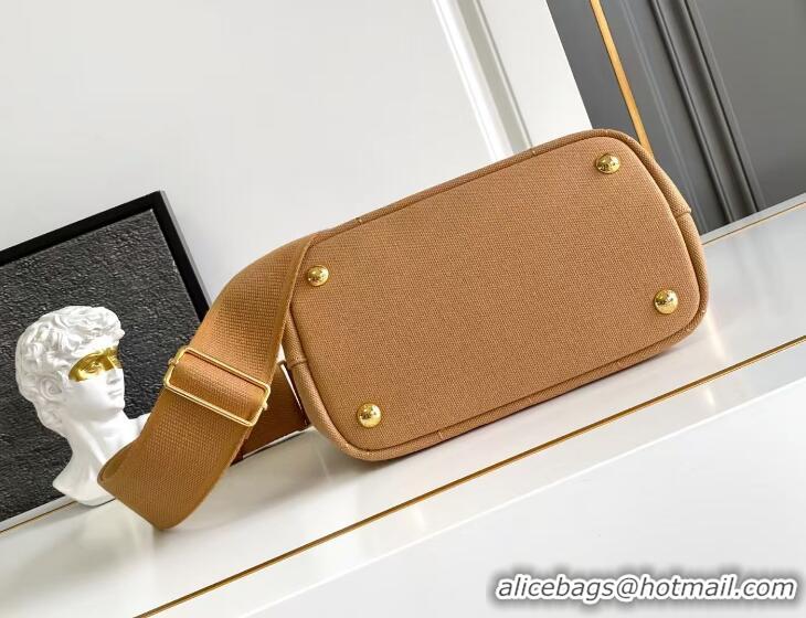 Trendy Design Prada Jardiniere Linen Blend Mini Handbag 1BA038 Brown 2025