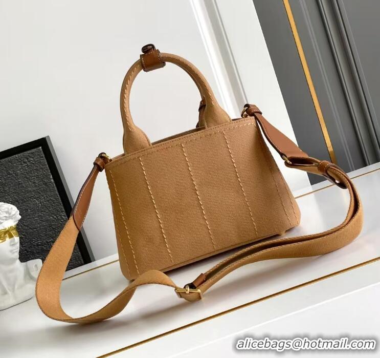 Trendy Design Prada Jardiniere Linen Blend Mini Handbag 1BA038 Brown 2025