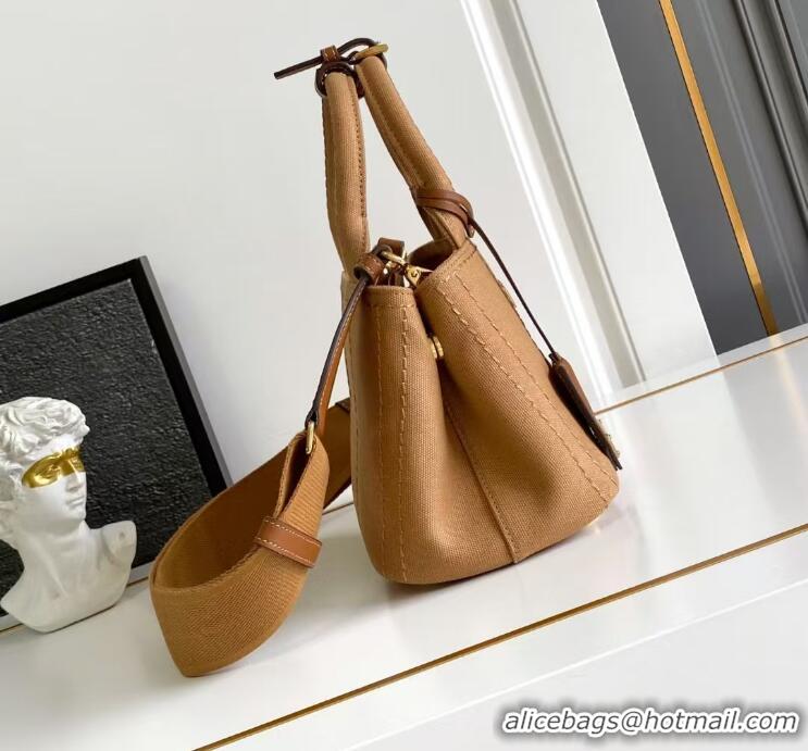 Trendy Design Prada Jardiniere Linen Blend Mini Handbag 1BA038 Brown 2025