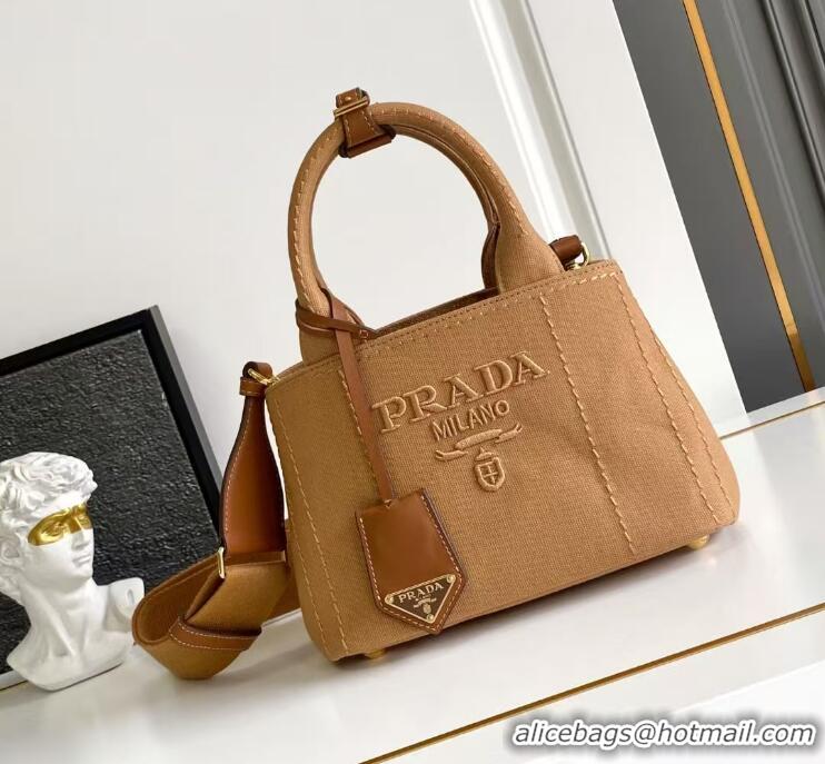 Trendy Design Prada Jardiniere Linen Blend Mini Handbag 1BA038 Brown 2025