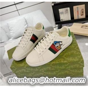 ​Famous Brand Gucci Ace X Disney Donald Duck Leather Sneaker 649401 White