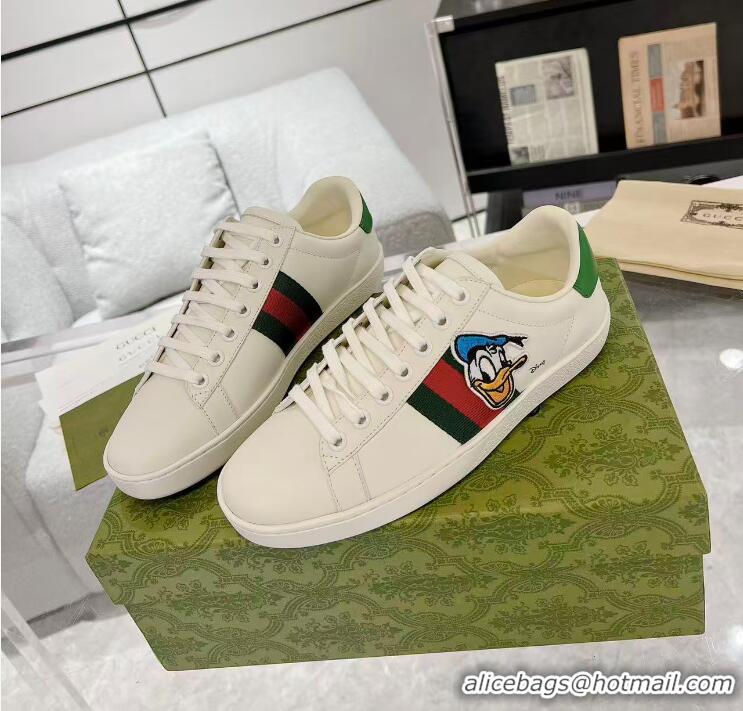 ​Famous Brand Gucci Ace X Disney Donald Duck Leather Sneaker 649401 White