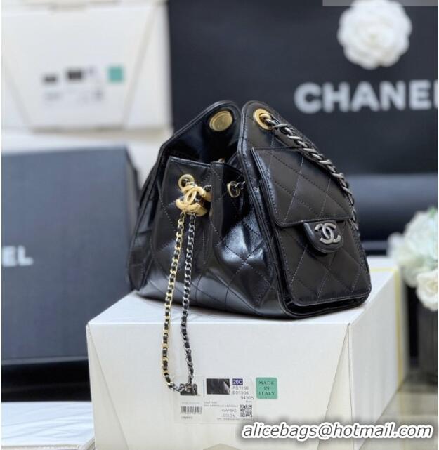 Grade Design Chanel 25 Mini Handbag in Shiny Calfskin AS5631 Black 2026 Top Quality
