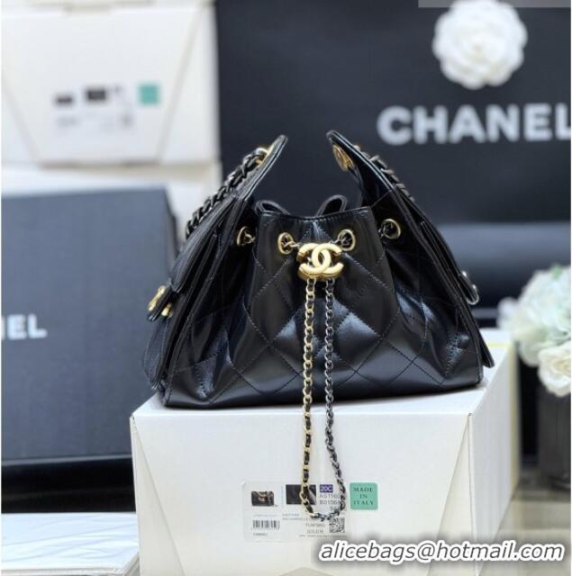 Grade Design Chanel 25 Mini Handbag in Shiny Calfskin AS5631 Black 2026 Top Quality