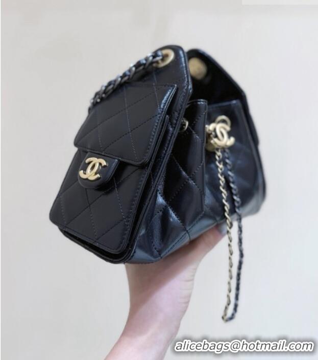 Grade Design Chanel 25 Mini Handbag in Shiny Calfskin AS5631 Black 2026 Top Quality