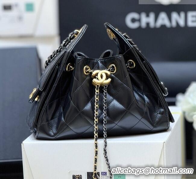 Grade Design Chanel 25 Mini Handbag in Shiny Calfskin AS5631 Black 2026 Top Quality