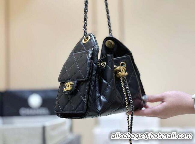 Grade Design Chanel 25 Mini Handbag in Shiny Calfskin AS5631 Black 2026 Top Quality