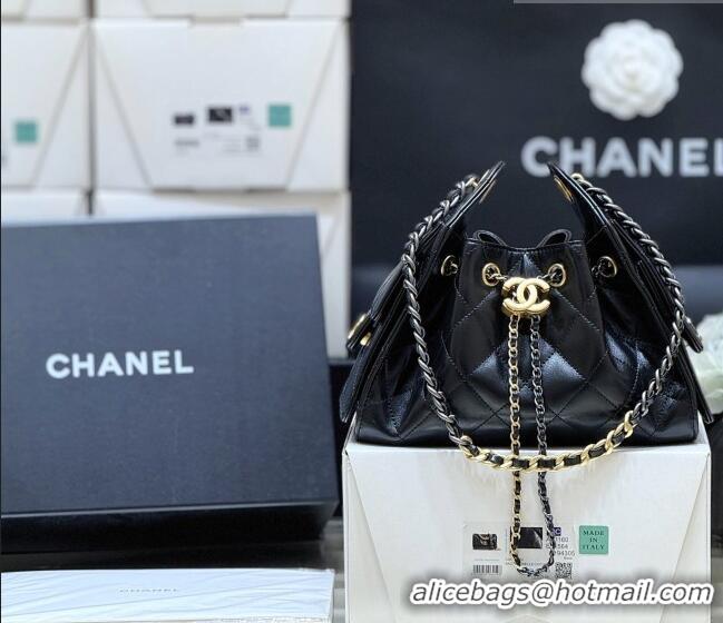 Grade Design Chanel 25 Mini Handbag in Shiny Calfskin AS5631 Black 2026 Top Quality