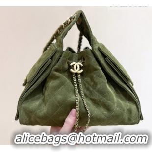 Grade Discount Chanel 25 Mini Handbag in Suede Calfskin AS5631 Green 2026 Top Quality