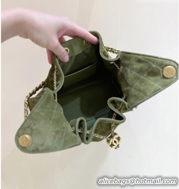 Grade Discount Chanel 25 Mini Handbag in Suede Calfskin AS5631 Green 2026 Top Quality