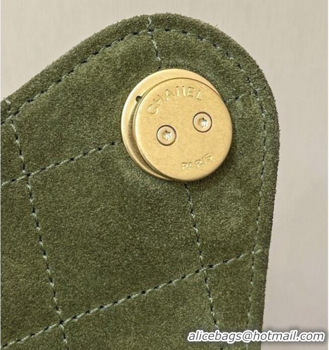 Grade Discount Chanel 25 Mini Handbag in Suede Calfskin AS5631 Green 2026 Top Quality