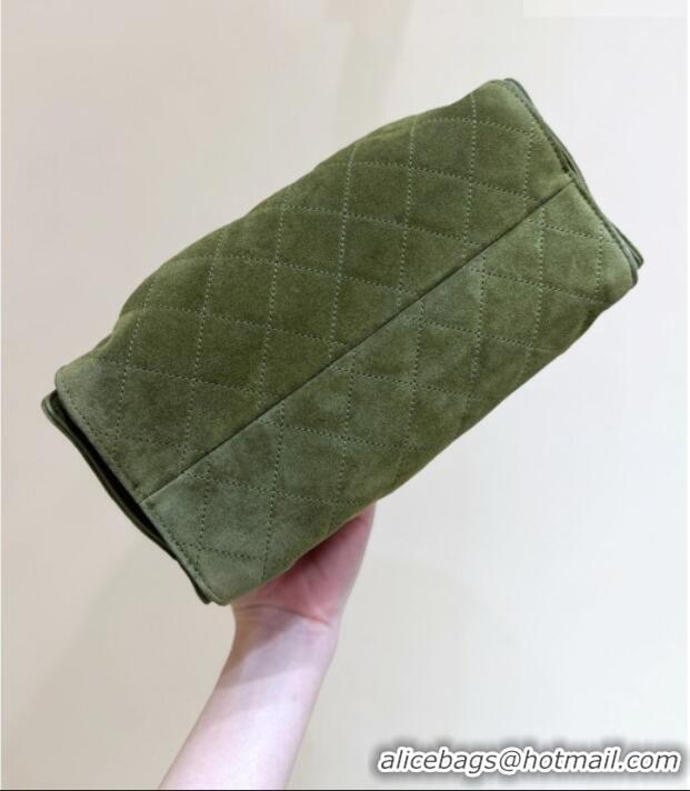 Grade Discount Chanel 25 Mini Handbag in Suede Calfskin AS5631 Green 2026 Top Quality