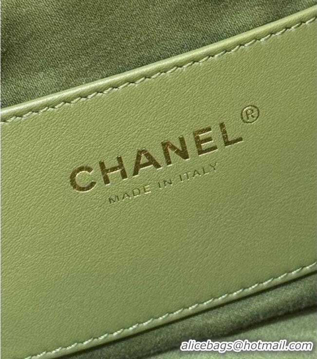 Grade Discount Chanel 25 Mini Handbag in Suede Calfskin AS5631 Green 2026 Top Quality