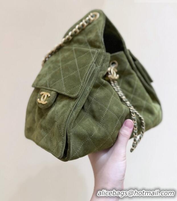 Grade Discount Chanel 25 Mini Handbag in Suede Calfskin AS5631 Green 2026 Top Quality