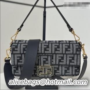 Buy Cheap Fendi Baguette Bag in Dark Blue Denim-effect FF Jacquard 8679 2026 Top