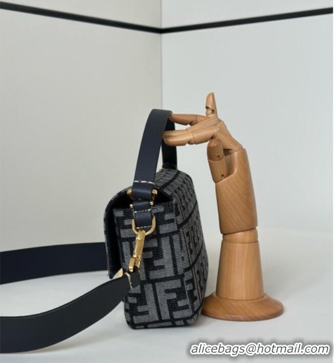 Buy Cheap Fendi Baguette Bag in Dark Blue Denim-effect FF Jacquard 8679 2026 Top